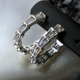 ARGOLINHA FILETES DE ZIRCÔNIA CRISTAL PRATA