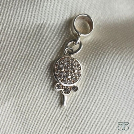 BERLOQUE PIRULITO CRAVEJADO PRATA