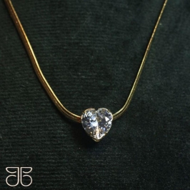 CHOKER FITA FINA PINGENTE CORAÇÃO ZIRCONIA CRISTAL