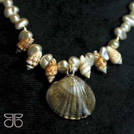 CONJUNTO PEROLA CONCHAS DO MAR