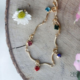 PULSEIRA CRISTAIS PENDURADOS COLORS