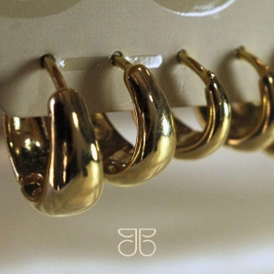 BRINCO TRIO DE ARGOLA LISA OURO