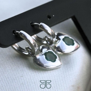 ARGOLINHA CLICK CORAÇÃO FLOR VERDE