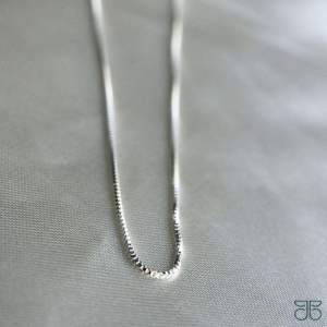 GARGANTILHA 1X1 FINA 50CM + 5CM EXTENSOR PRATA