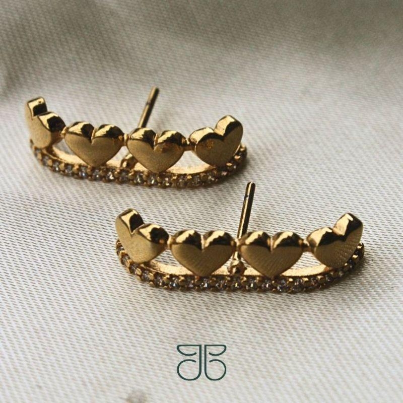 BRINCO EAR CORACAO FILETE ZIRCONIA *