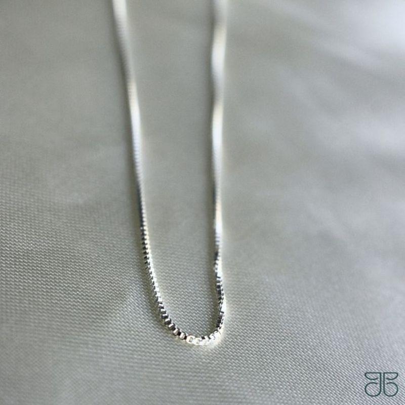 GARGANTILHA 1X1 FINA 50CM + 5CM EXTENSOR PRATA