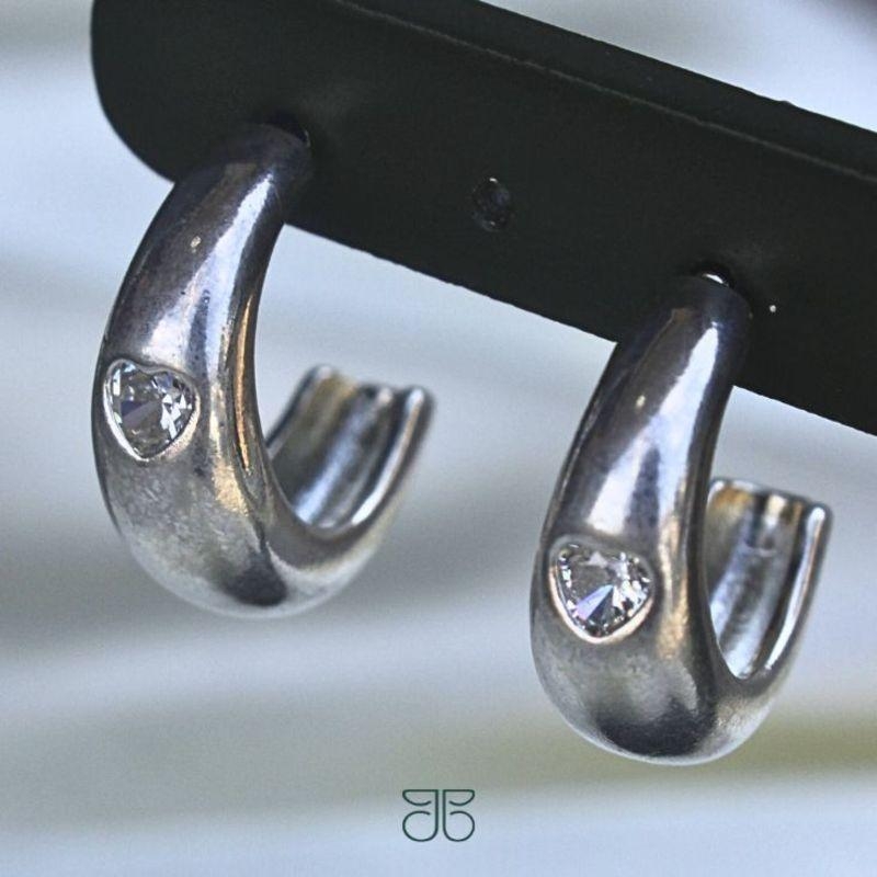 MEIA ARGOLA TUBO CORAÇÃO ZIRCONIA NO MEIO