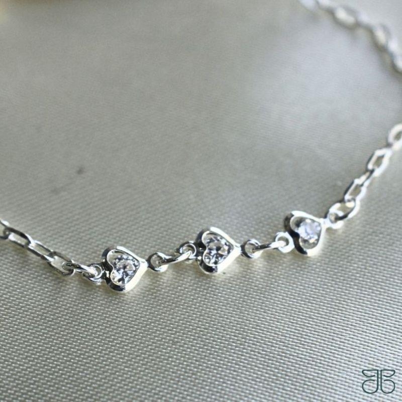 PULSEIRA INFANTIL ELO CARTIE 3 CORAÇÕES ZIRCÔNIA