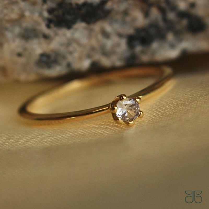 ANEL SOLITÁRIO 1 ZIRCÔNIA OURO