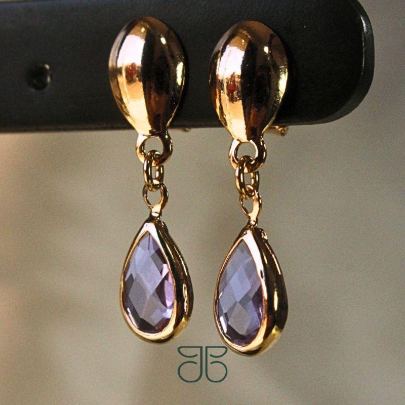 BRINCO GOTA PENDURADA CRISTAL COLORS