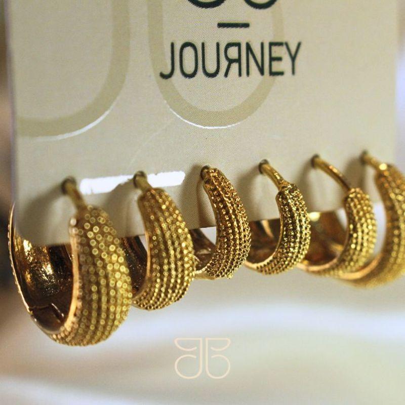 TRIO M DE ARGOLAS DIAMANTADAS