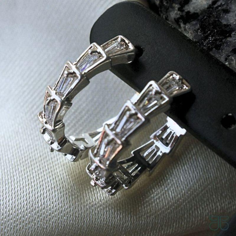 ARGOLINHA FILETES DE ZIRCÔNIA CRISTAL PRATA