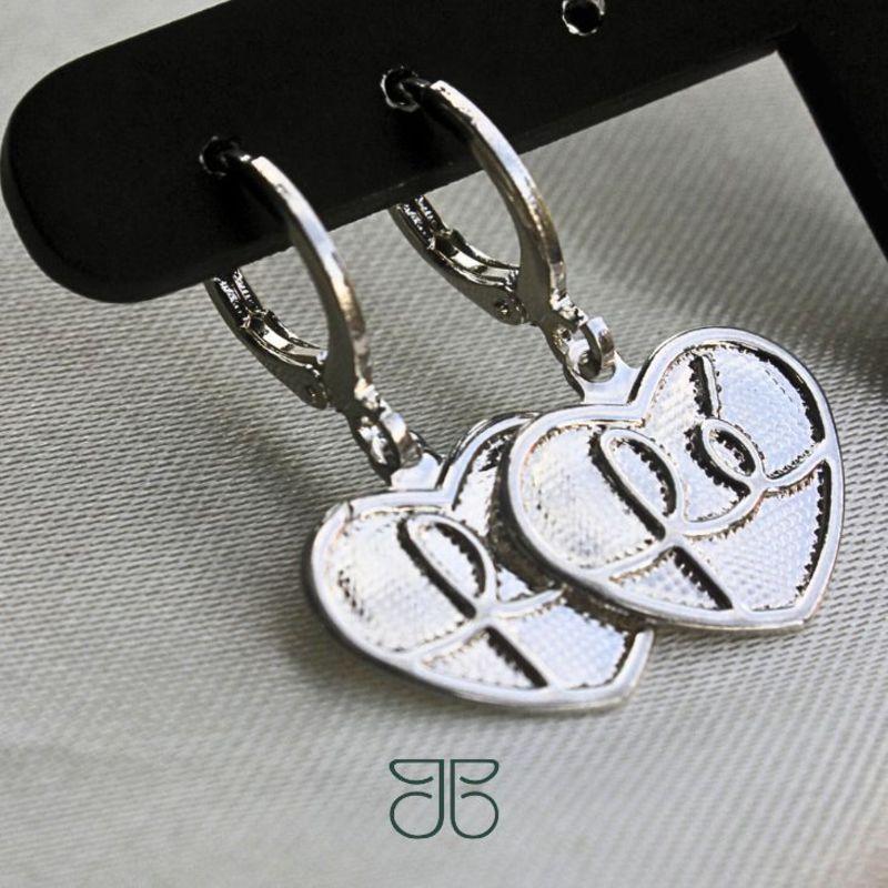 BRINCO ARGOLA CLICK PINGENTE DIAMANTADO CORAÇÃO FÉ