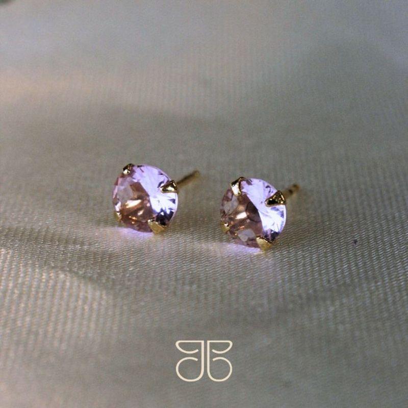 BRINCO SOLITÁRIO M PEDRA ROSA