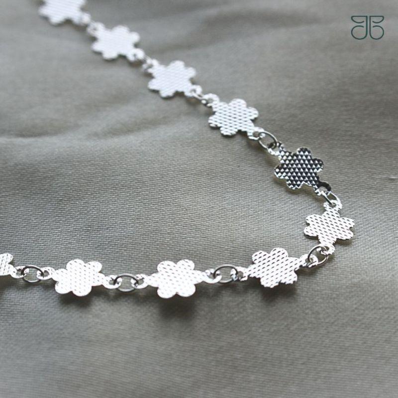 CHOCKER FLORZINHA DIAMANTADA PRATA