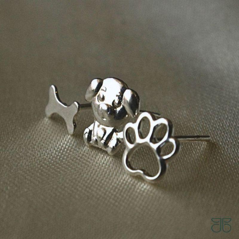 TRIO CACHORRINHO PATINHA OSSINHO PRATA